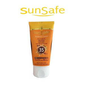 کرم ضد آفتاب فاقد چربی بژ روشن سان سیف spf35